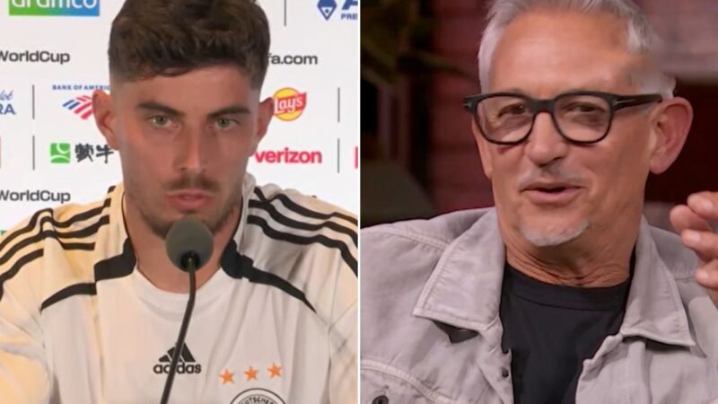 Kai Havertz dá uma resposta pública à brutal arbitragem de Gary Lineker na Copa do Mundo da Alemanha