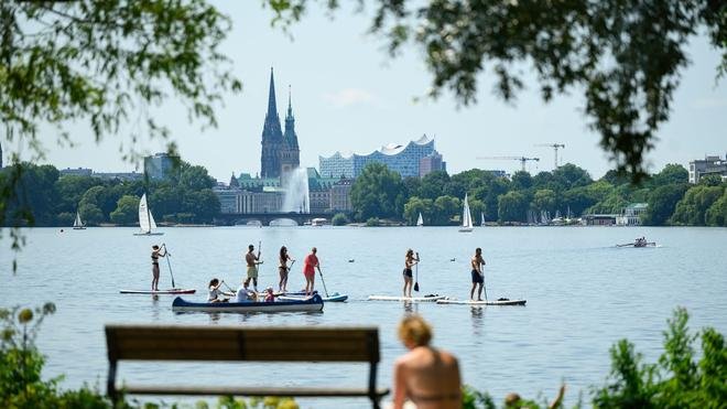 Tempo em junho: dias excepcionalmente muito quentes em junho em Hamburgo