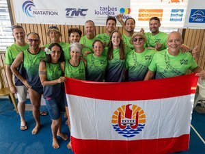 Quarenta anos depois, nadadores do Taiti enfrentam os do Tarbes Nautic Club no France Masters 2026.