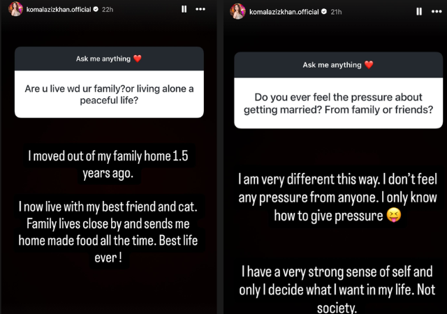 Komal Aziz Khan diz que sair não significa abandonar a família
