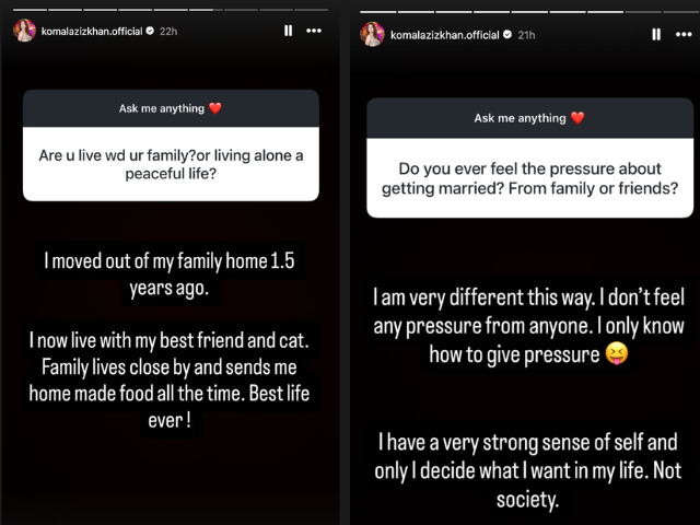 Komal Aziz Khan diz que sair não significa abandonar a família