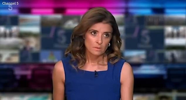 O momento de derramamento capturou a repórter do Channel 5 Dani Sinha revirando furiosamente os olhos após relatar a morte de Bonnie Tyler