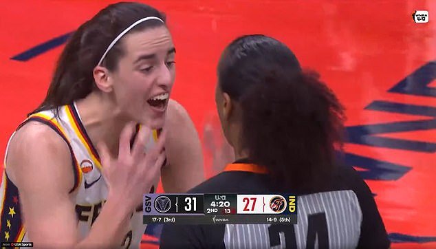 Caitlin Clark PERDE com os árbitros da WNBA por não ter chamado no jogo Indiana Fever