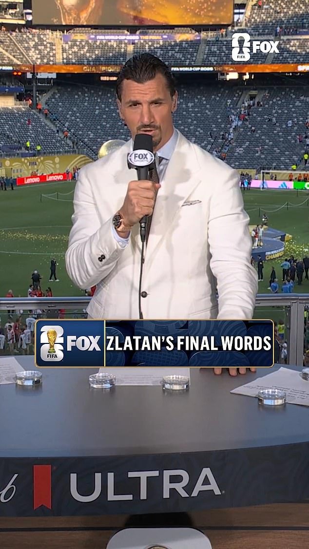 Zlatan Ibrahimovic parece estar se aposentando precocemente dos especialistas em um discurso emocionante no ar para a Fox Sports.