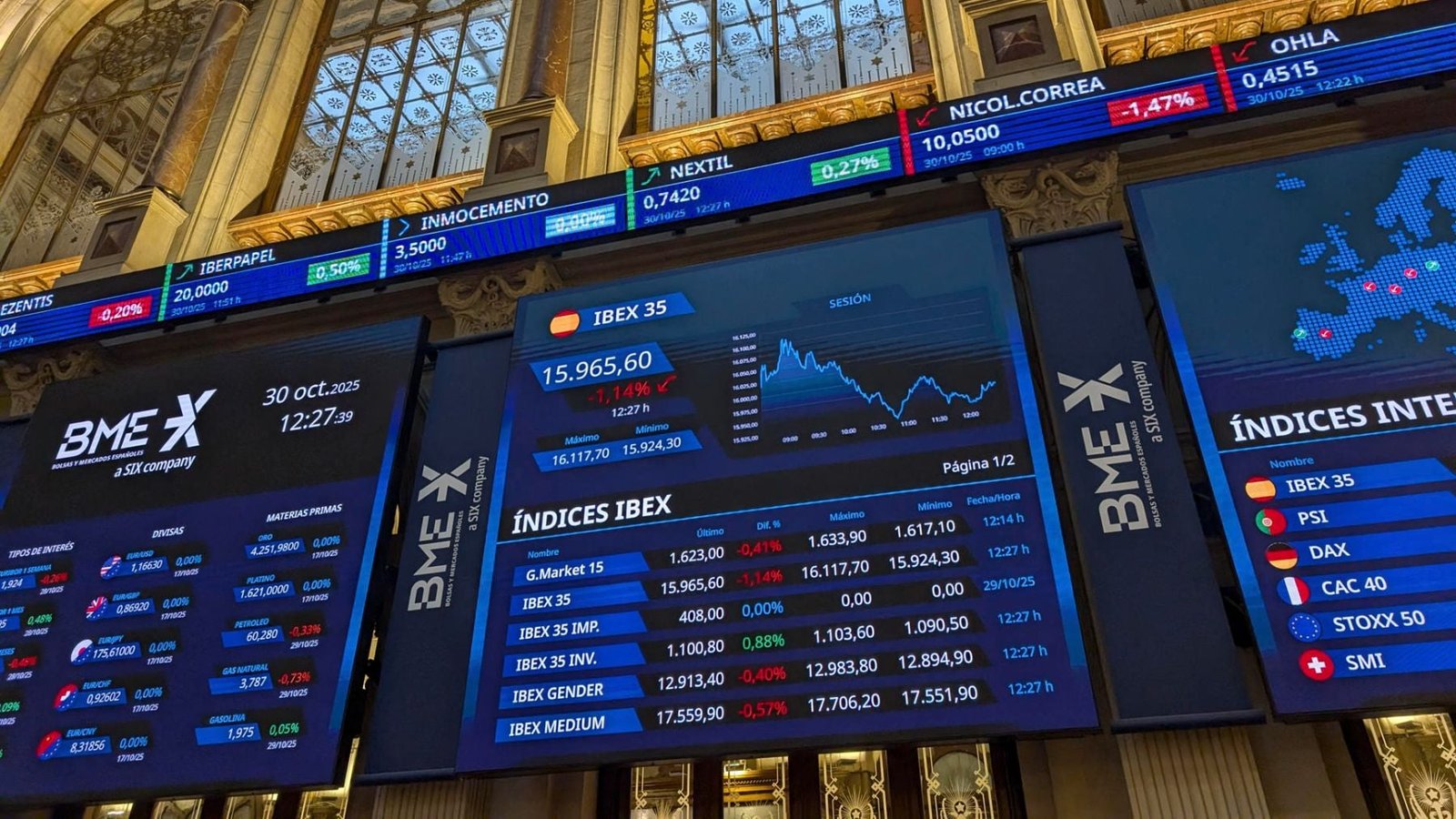 A bolsa espanhola paga 26,399 milhões de dividendos no primeiro semestre de 2026, 21,65% a mais