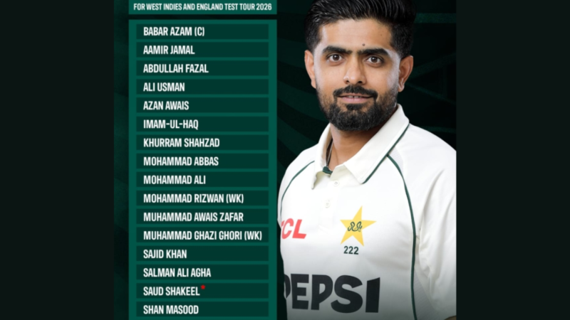 Babar Azam nomeado capitão de teste para a turnê das Índias Ocidentais, Inglaterra
