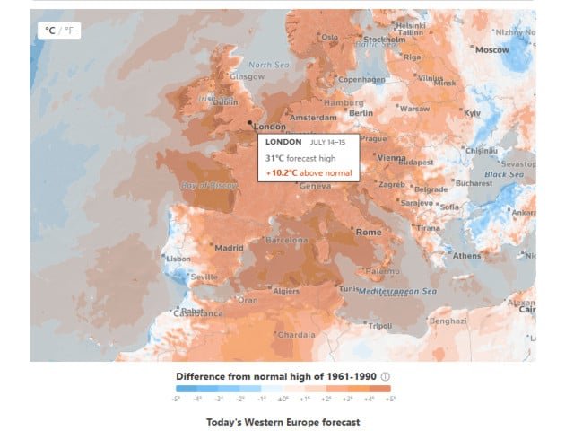 Paris pega fogo enquanto uma onda de calor varre a Europa