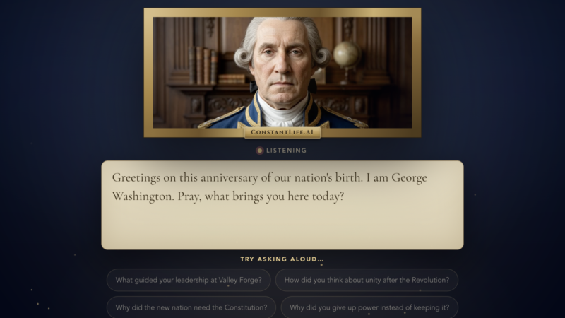 Quer perguntar a ‘George Washington’ sobre a escravidão? Agora você pode.