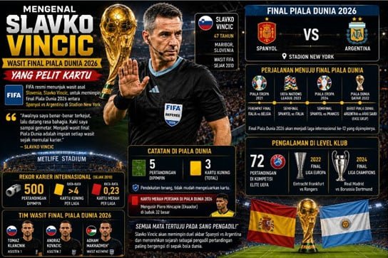 Conheça Slavko Vincic, o árbitro da final da Copa do Mundo de 2026 que é mesquinho com cartões