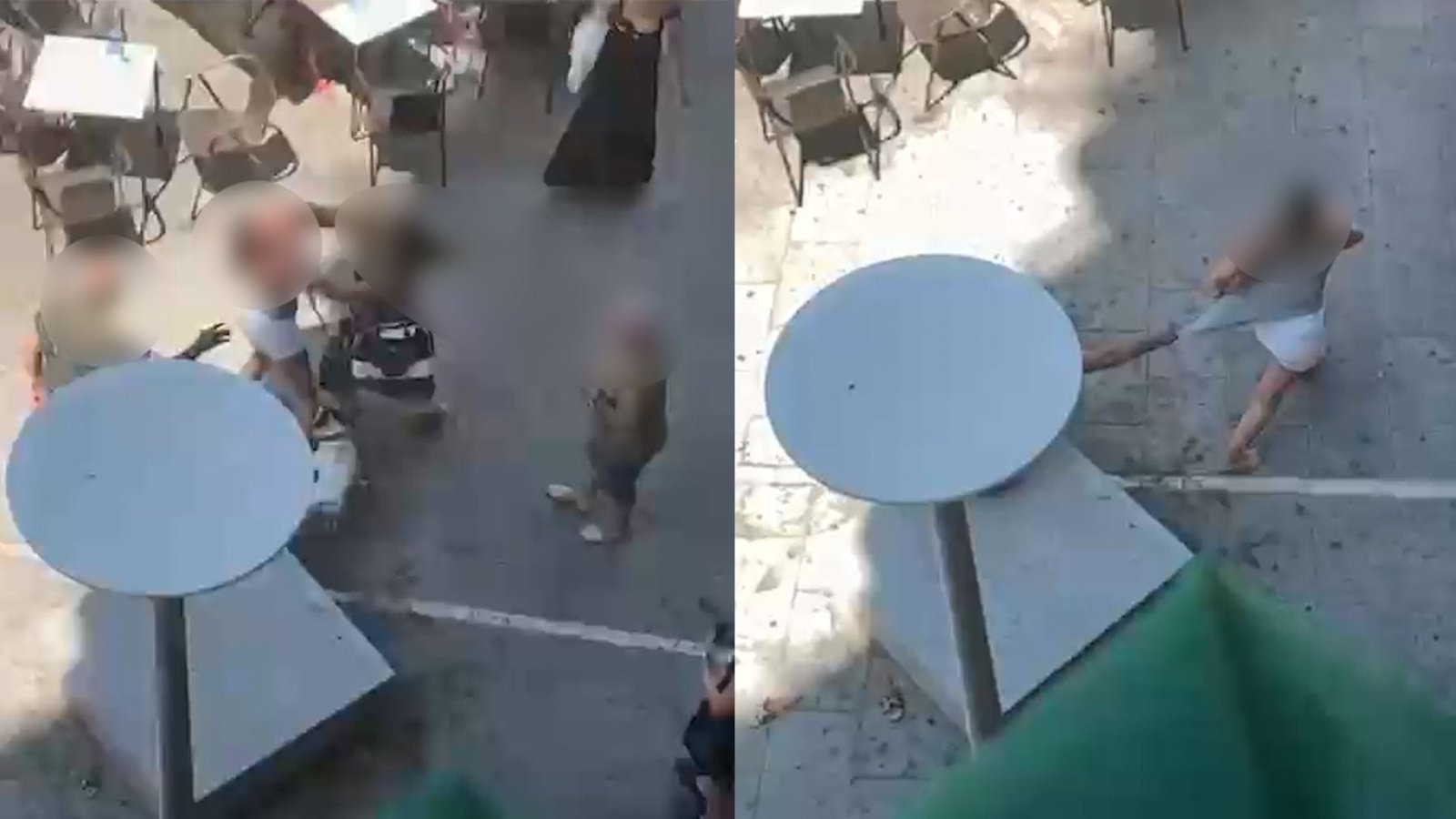 batendo, brigando e puxando sob o olhar atento dos vizinhos