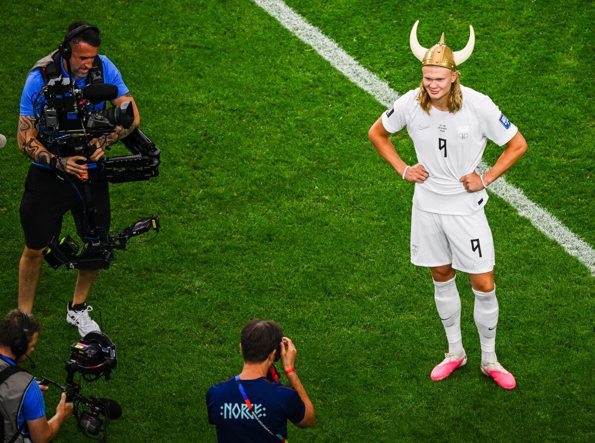 Erling Haaland, da Noruega, deixou a Copa do Mundo com 7 gols, guaxinim taxidermizado