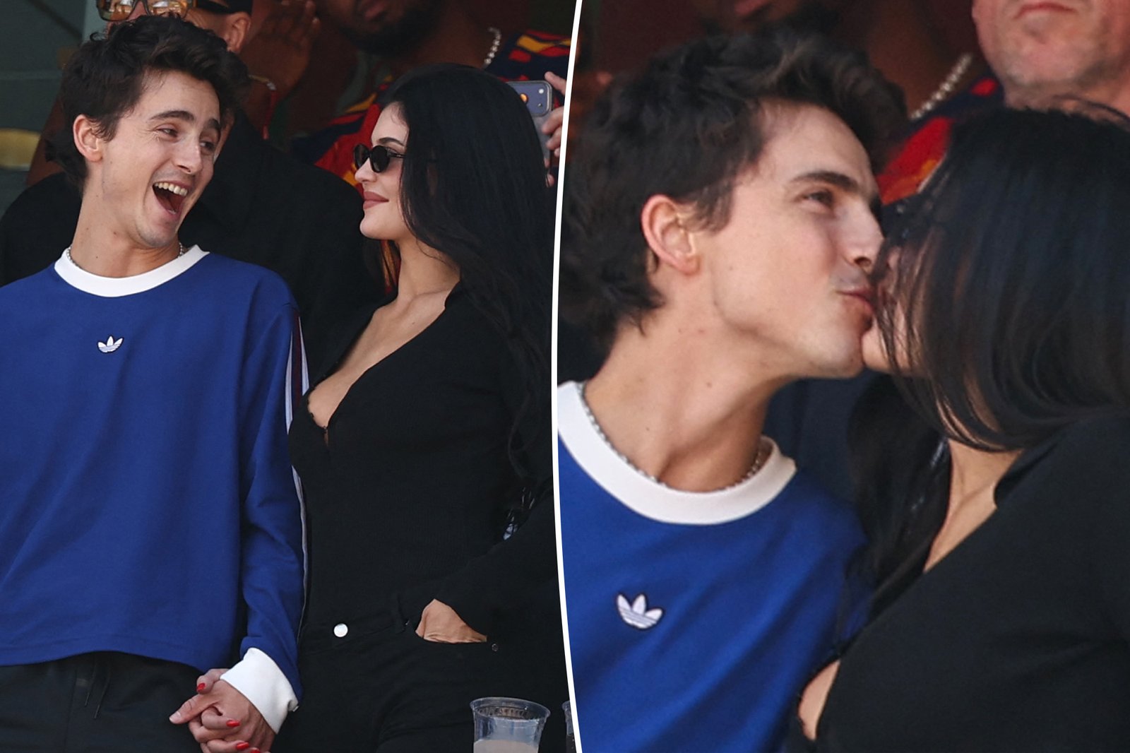 Kylie Jenner e Timothée Chalamet se beijam diante das câmeras na data da final da Copa do Mundo 2016