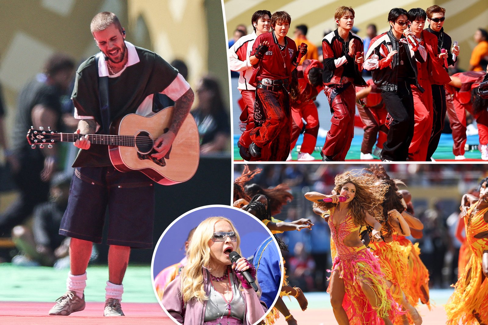 Justin Bieber, Madonna, BTS e Shakira dividem o público da Copa do Mundo 2026 com desempenho mediano.