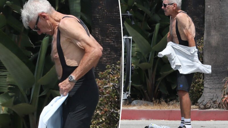 Harrison Ford, 83 anos, exibiu seu corpo musculoso enquanto andava de bicicleta em Los Angeles