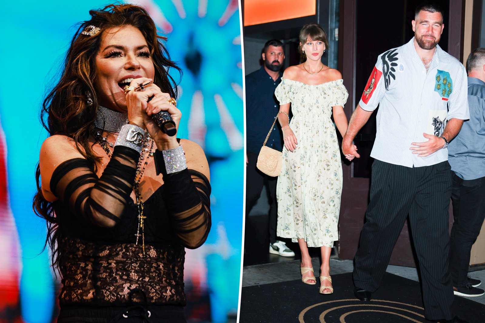 Shania Twain zomba da falta do casamento de Taylor Swift e Travis Kelce para ex-maridos